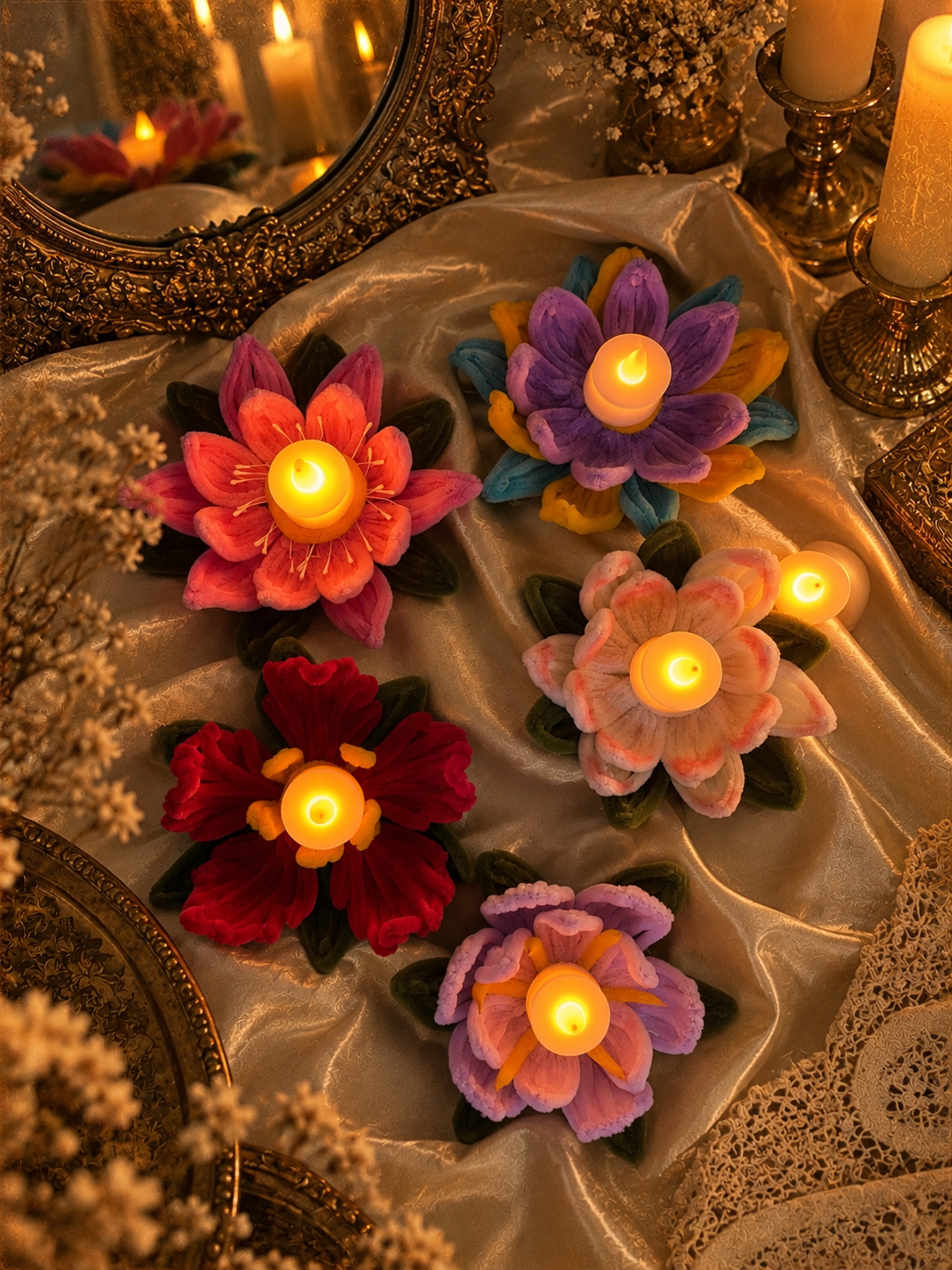 Vintage Flower Tea light holders