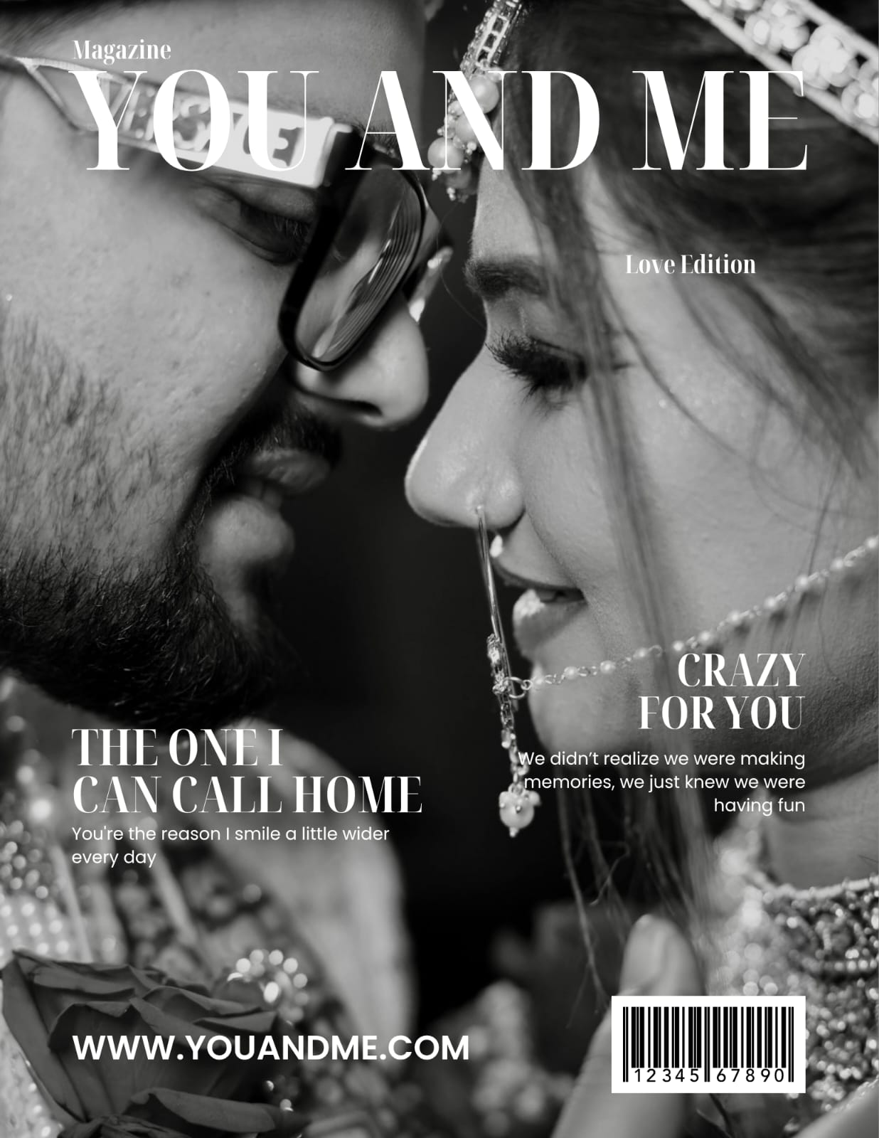 You and Me custom couple magazine cover