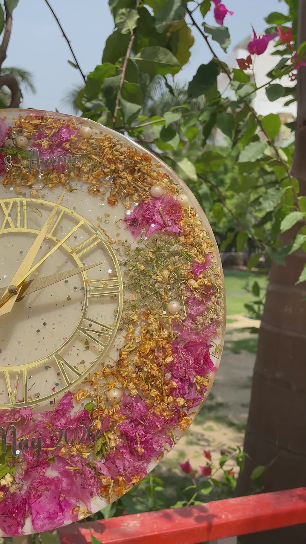 Half n Half Flowers Clock