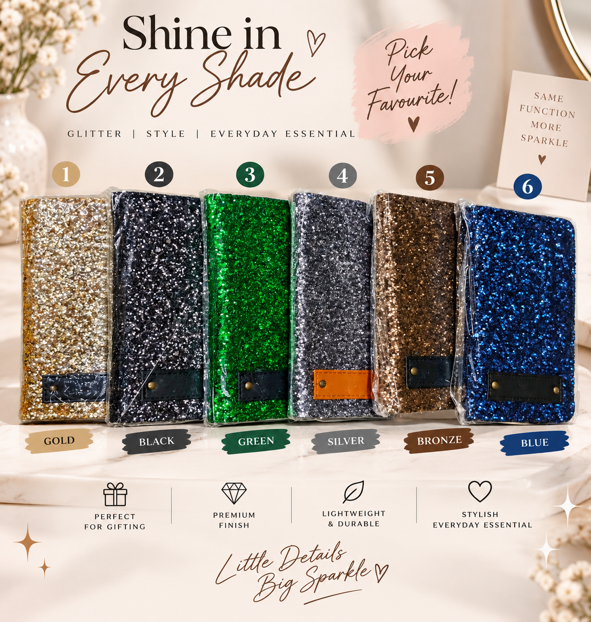 Personalised Glitter passport covers
