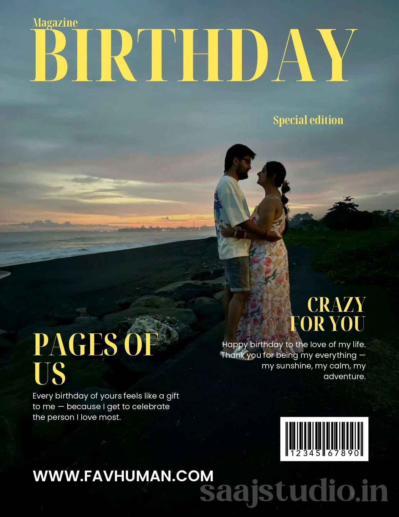 Birthday Magazine – Custom Couple Photo Gift by Saaj Studio